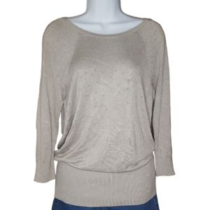 WHITE HOUSE BLACK MARKET - BEADED SWEATER - S - LN